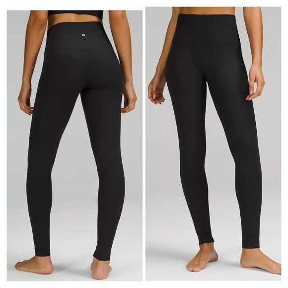 lululemon athletica Pants - lululemon Align Ribbed High-Rise Pant 28" Black size 4 NWT leggings